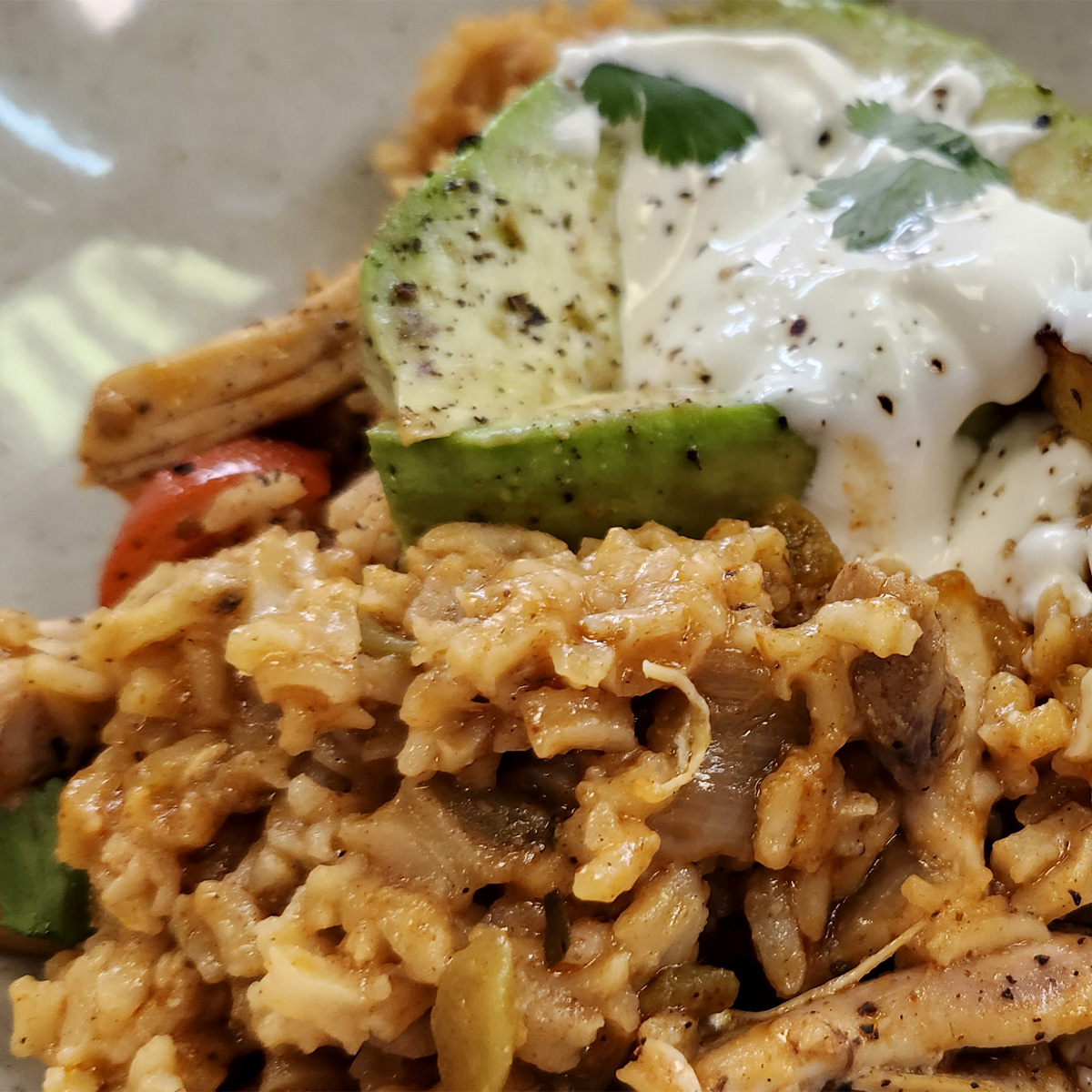 arroz con pollo plated