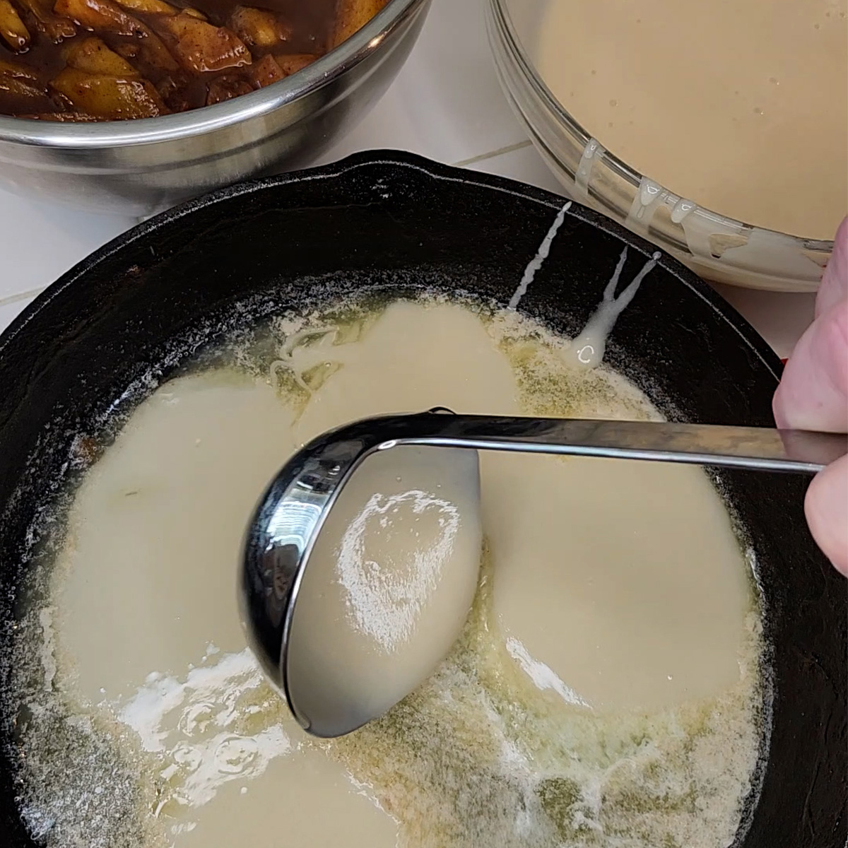spoon batter into pan