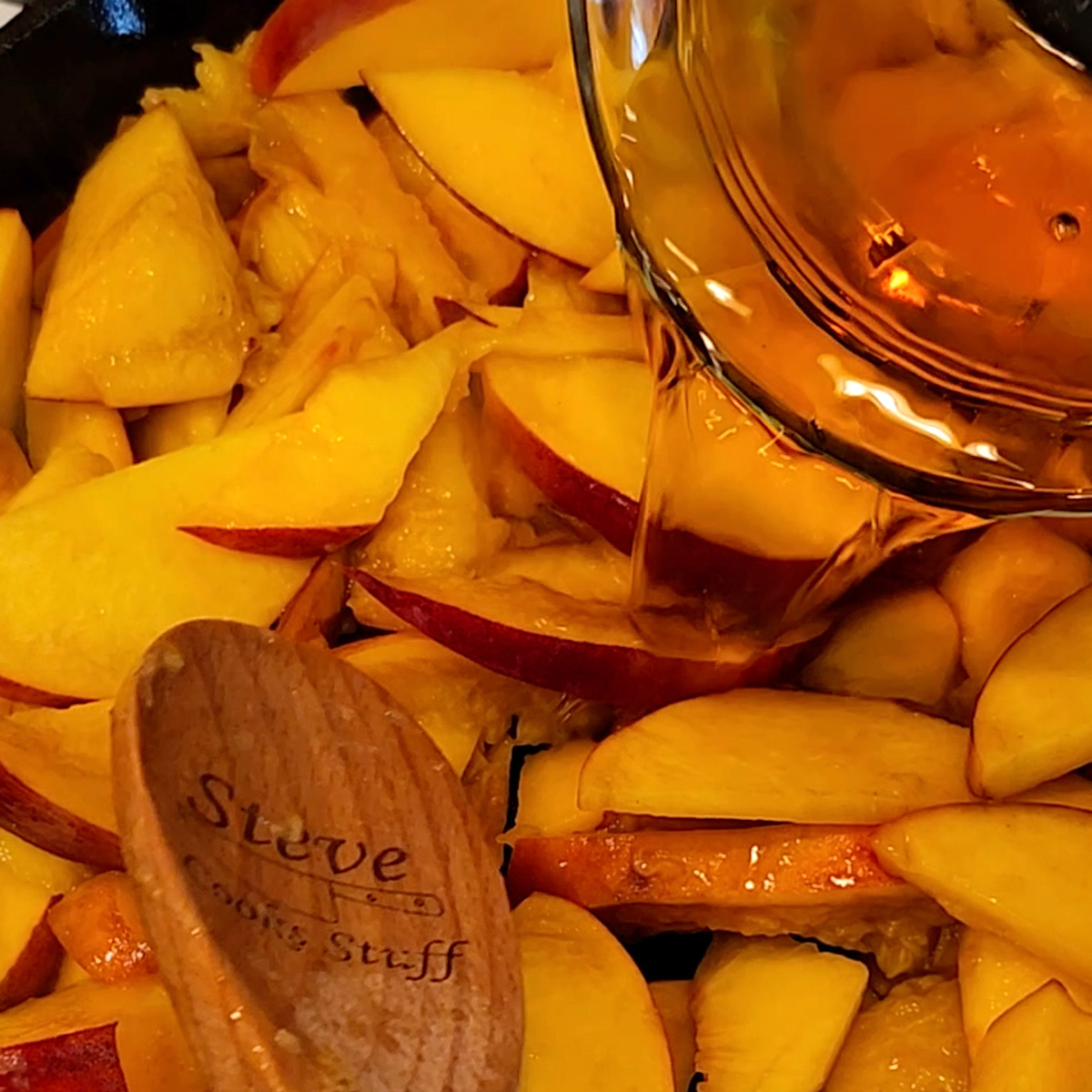 add bourbon and stir