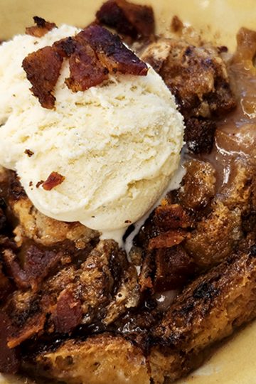 brown butter bourbon peach cobbler