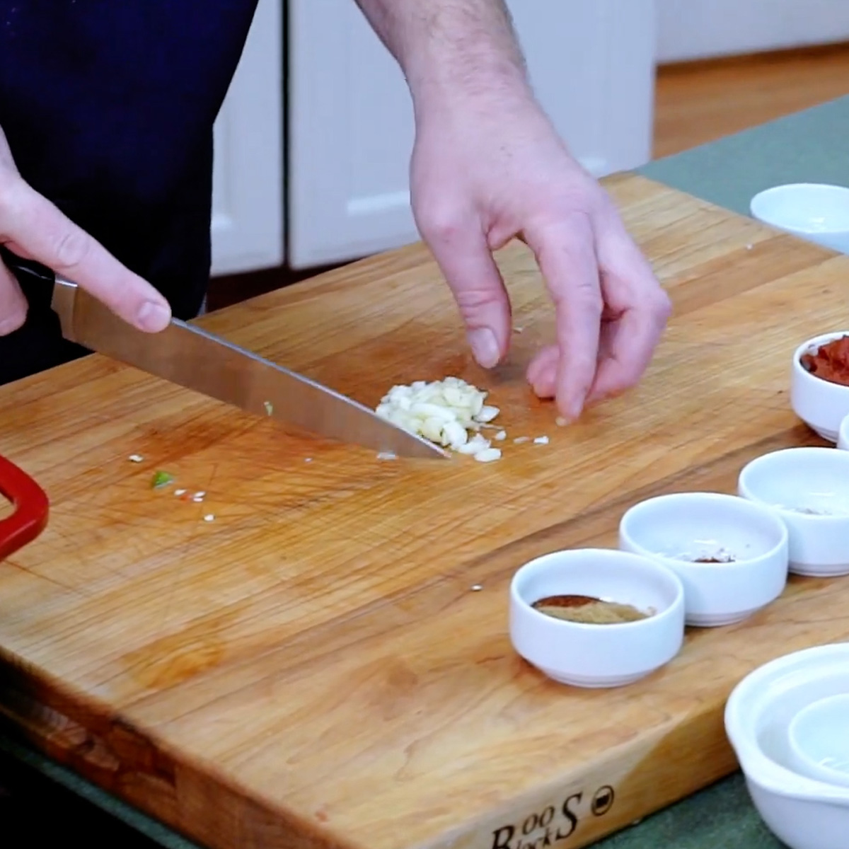 chop and add garlic
