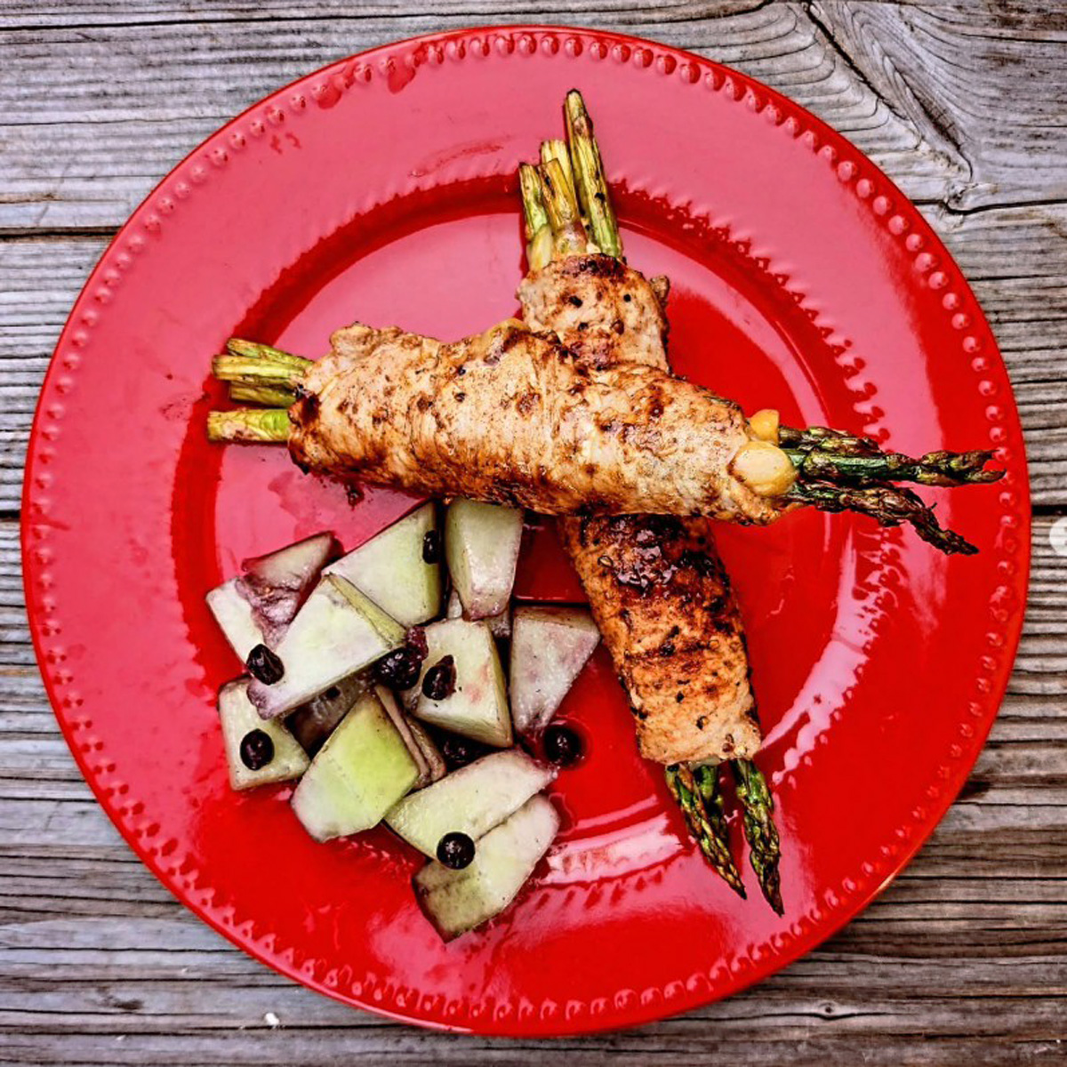 asparagus stuffed pork cutlets