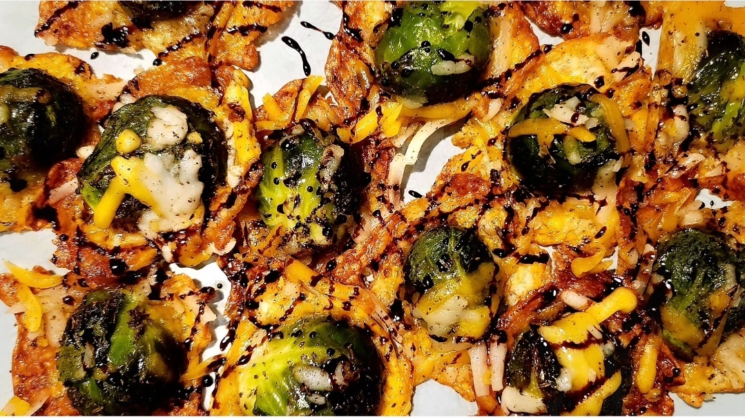 brussels sprouts cheese crisps