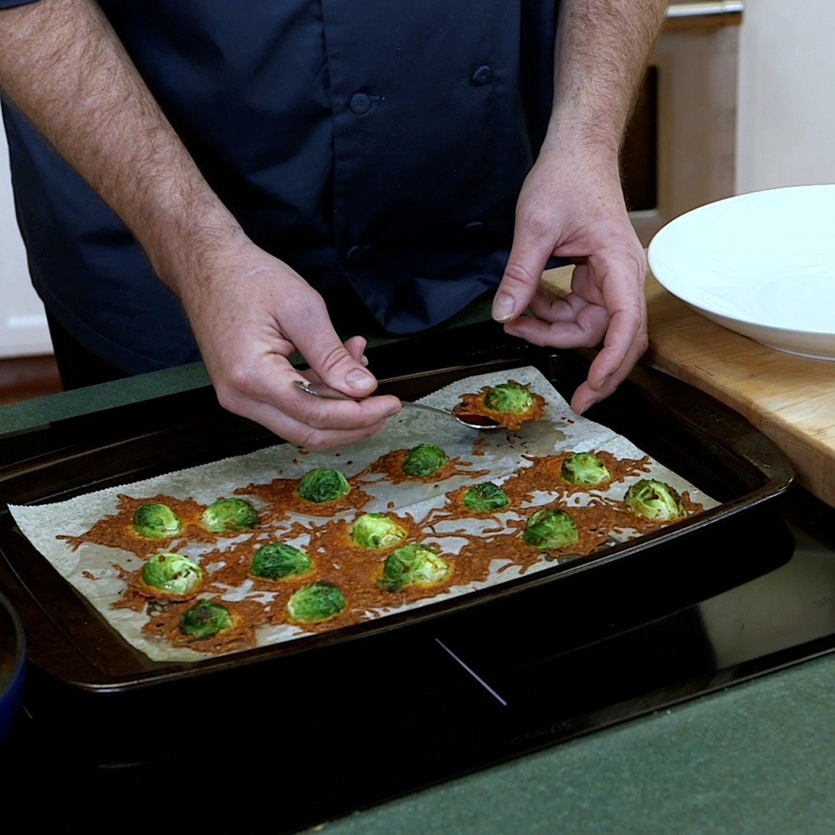 let brussels sprouts cheese crisps cool for 5 minutes