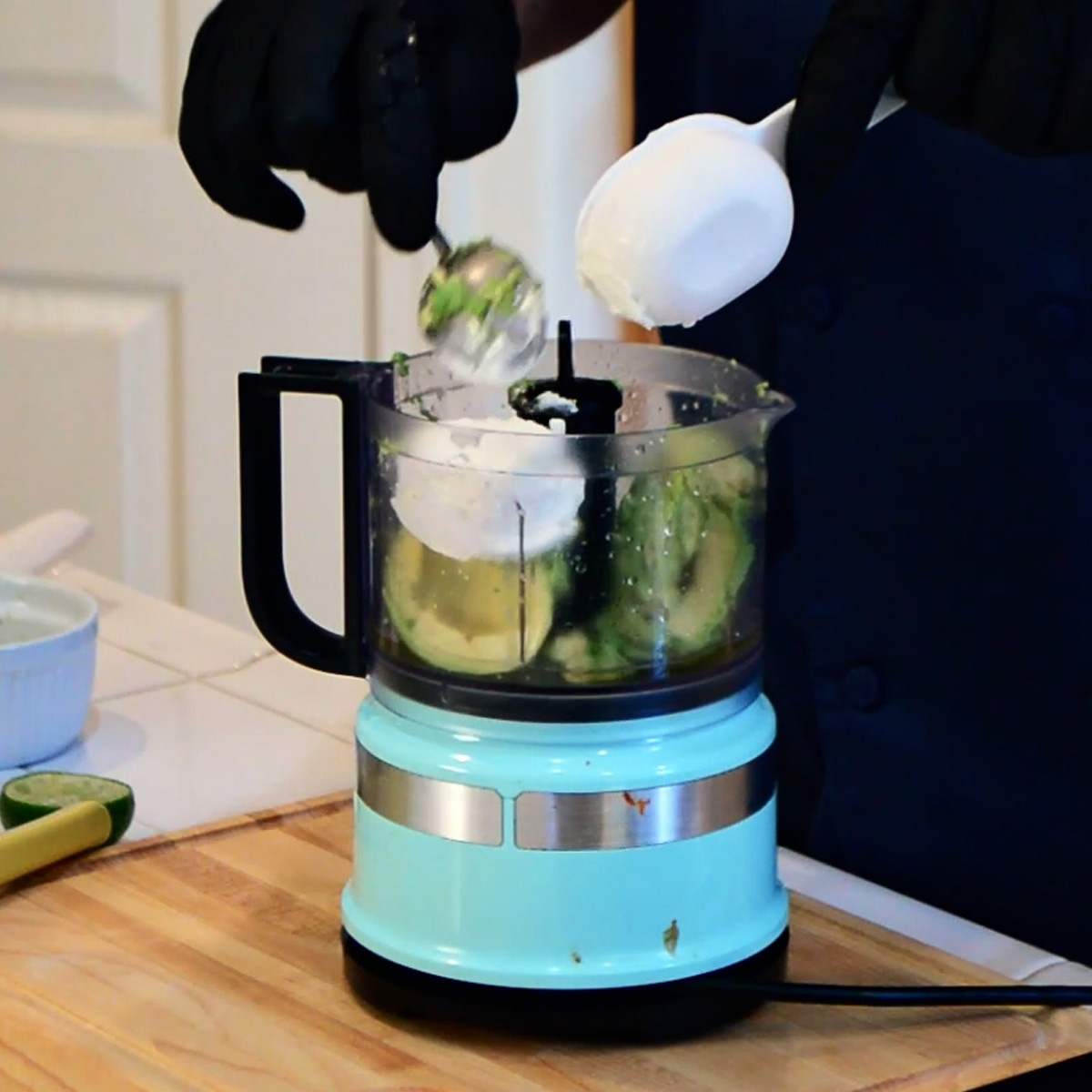 steve cooks stuff avocado crema vinaigrette coleslaw add sour cream