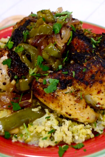 kickin brick chicken plated